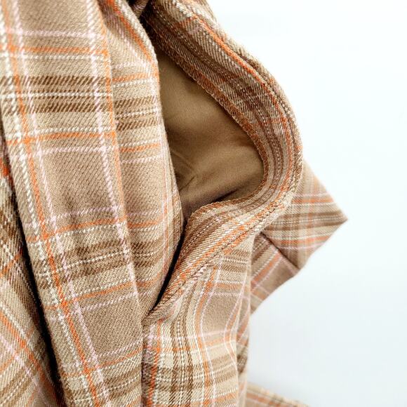 J. Jill Premium Bi-Stretch Plaid Tan Beige Casual Work Pants Women's Sz 8 Tall - Picture 5 of 10